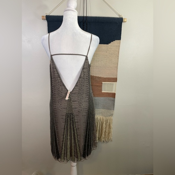 NWT Rebecca Taylor 20s 100%  Silk Beaded Slip Mini A Line Dress size 8 Flapper - Picture 3 of 9